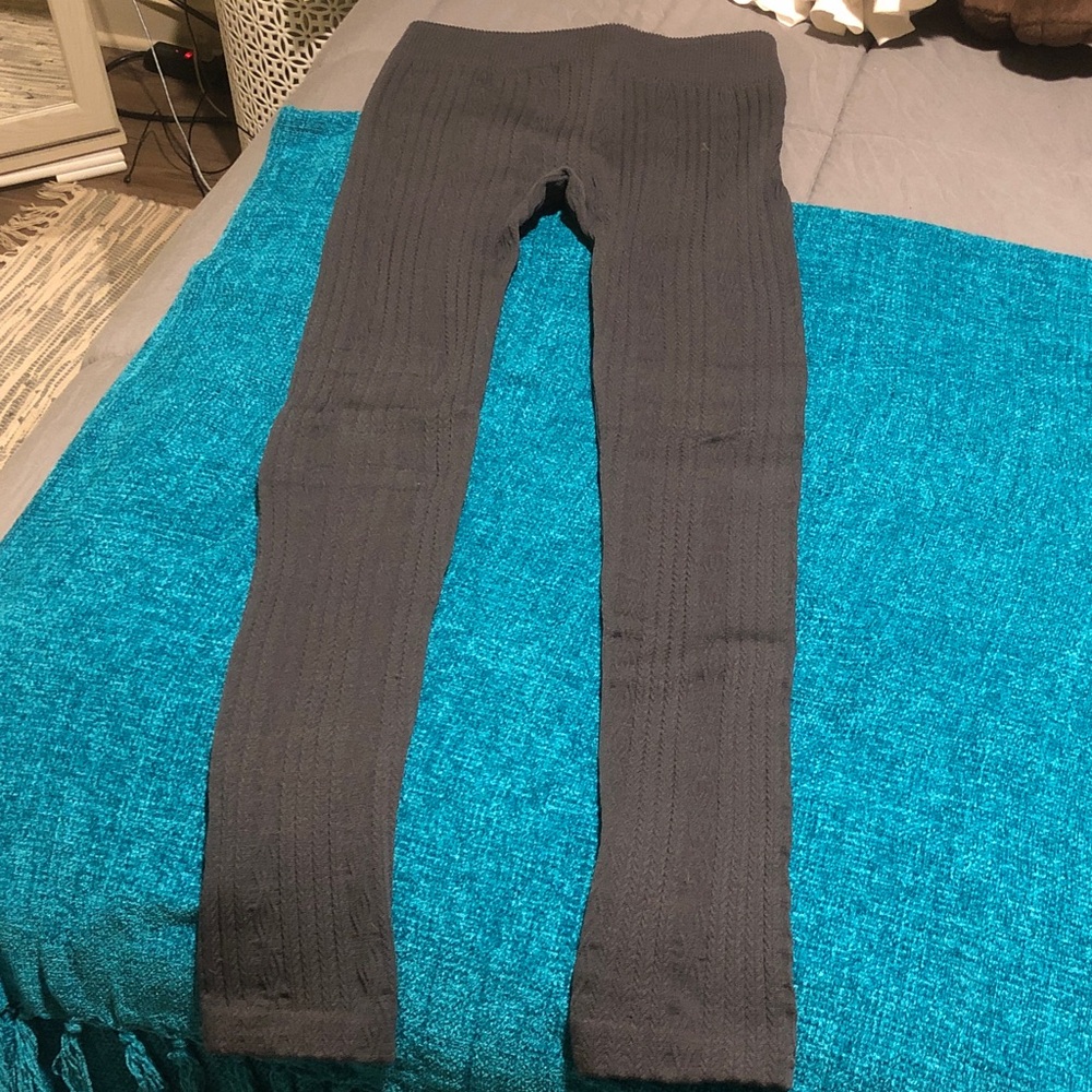 Black Ribbed Knit Leggings